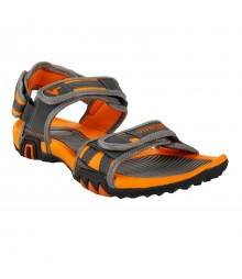 Vostro Grey Orange Sandal Grip for Men - VSD0014